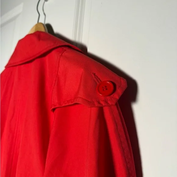 Women’s Vintage Red Double-Breasted Trench Coat - Picture 7 of 7